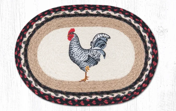 PM-OP-602 Black & White Rooster Placemat 13″x19″