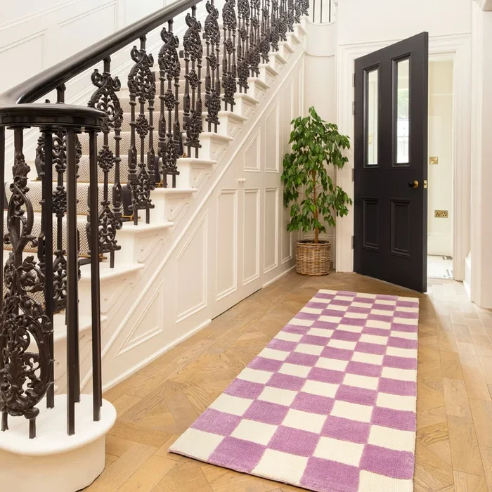 Purple Retro Checkerboard Runner – Violet