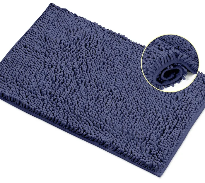 Rectangle Microfiber Bathroom Rug, 15×23 inch, Blue-purple