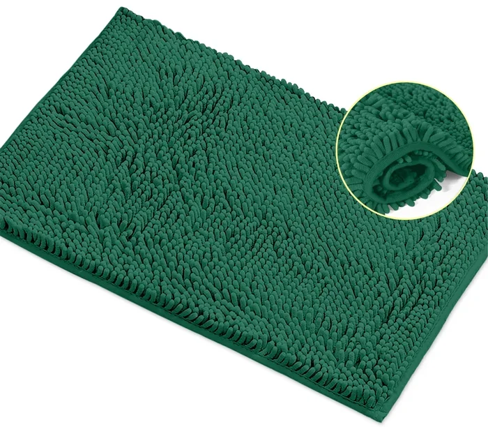 Rectangle Microfiber Bathroom Rug, 15×23 inch, Kelly Green