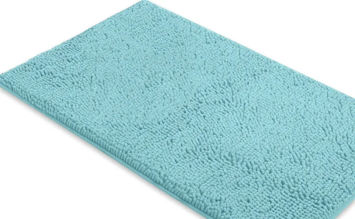 Rectangle Microfiber Bathroom Rug, 24×36 inch, Spa Blue