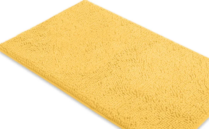 Rectangle Microfiber Bathroom Rug, 24×36 inch, Sunshine Yellow