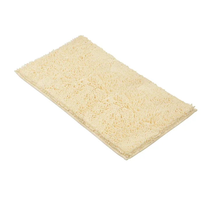 Rectangle Microfiber Bathroom Rug, 24×39 inch, Cream