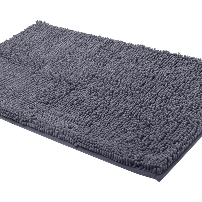 Rectangle Microfiber Bathroom Rug, 24×39 inch, Dark Gray