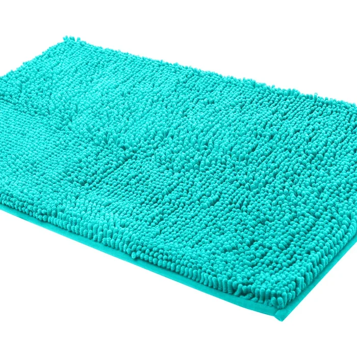 Rectangle Microfiber Bathroom Rug, 24×39 inch, Light Blue
