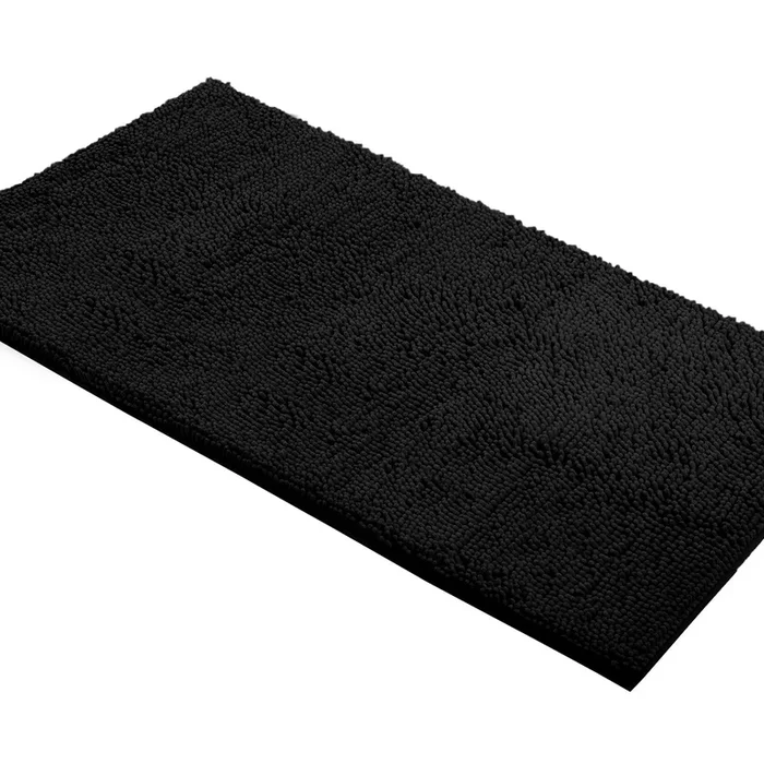 Rectangle Microfiber Bathroom Rug, 27×47 inch, Black