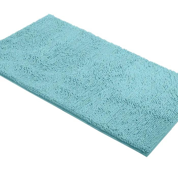 Rectangle Microfiber Bathroom Rug, 27×47 inch, Spa Blue