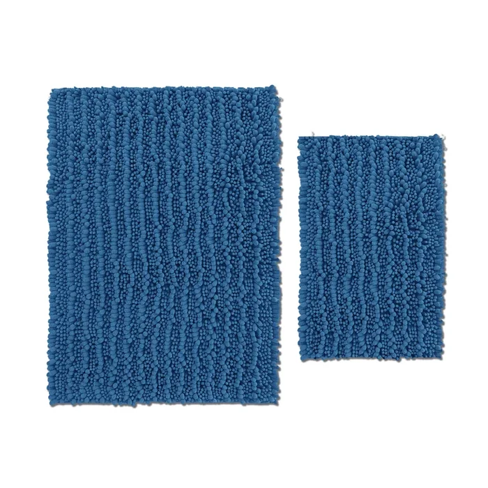 Rectangular 2 Piece Bath Rug Set, 15×23 + 24×36 inch, Blue