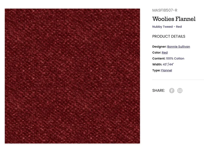 Red Nubby Tweed Flannel