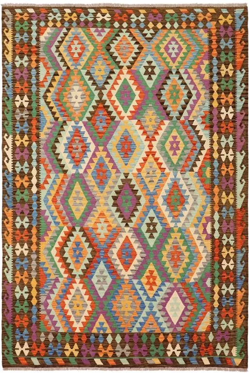 Retro Turkish Kilim Aubrey Hand-Woven Wool Rug – 7’0” x 9’8”