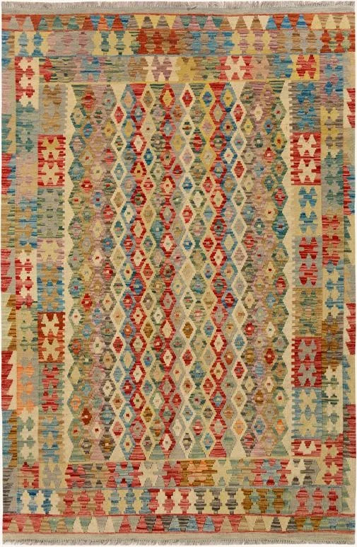 Retro Turkish Kilim Avelina Hand-Woven Wool Rug – 4’11” x 6’7”