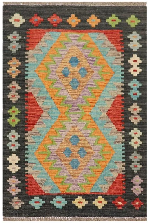 Retro Turkish Kilim Belinda Hand-Woven Wool Rug – 2’3” x 3’2”