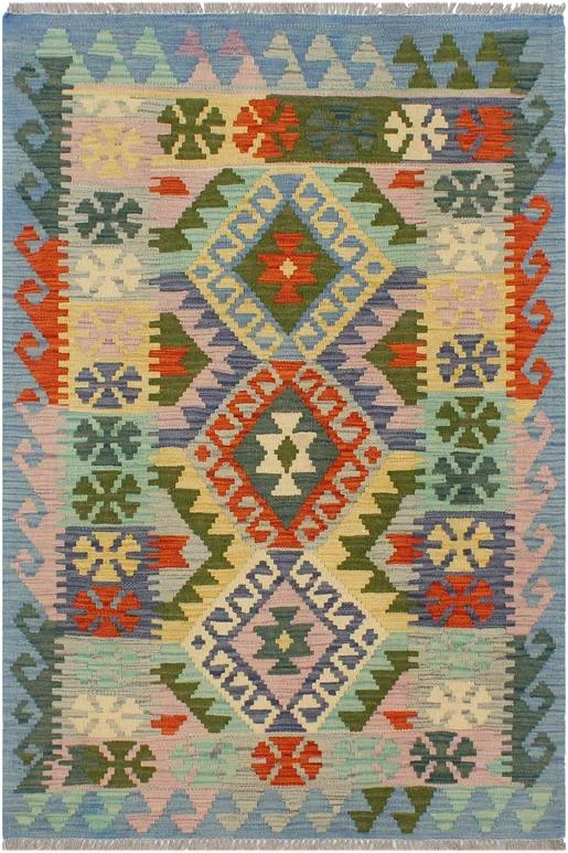 Retro Turkish Kilim Davis Hand-Woven Wool Rug – 3’0” x 4’11”