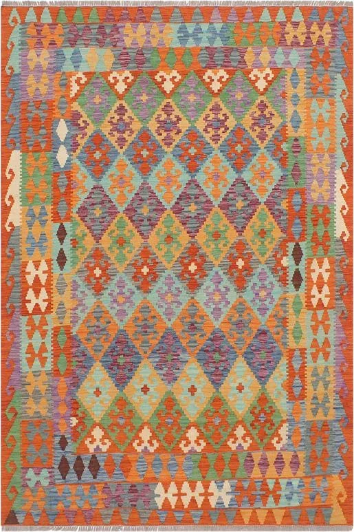 Retro Turkish Kilim Kala Hand-Woven Wool Rug – 5’0” x 6’4”