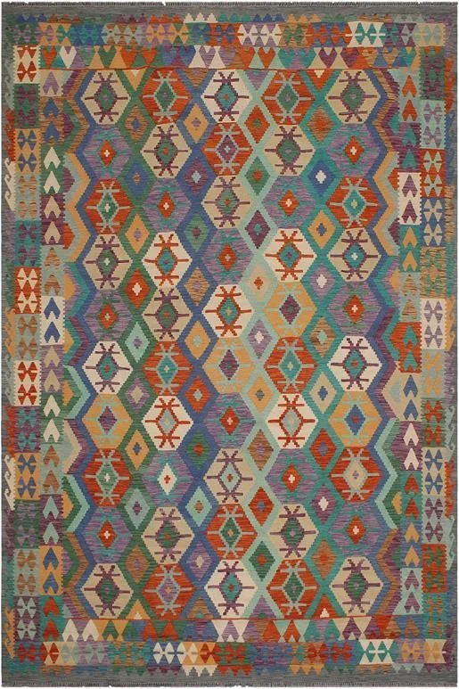 Retro Turkish Kilim Mitchel Hand-Woven Wool Rug – 8’4” x 9’9”