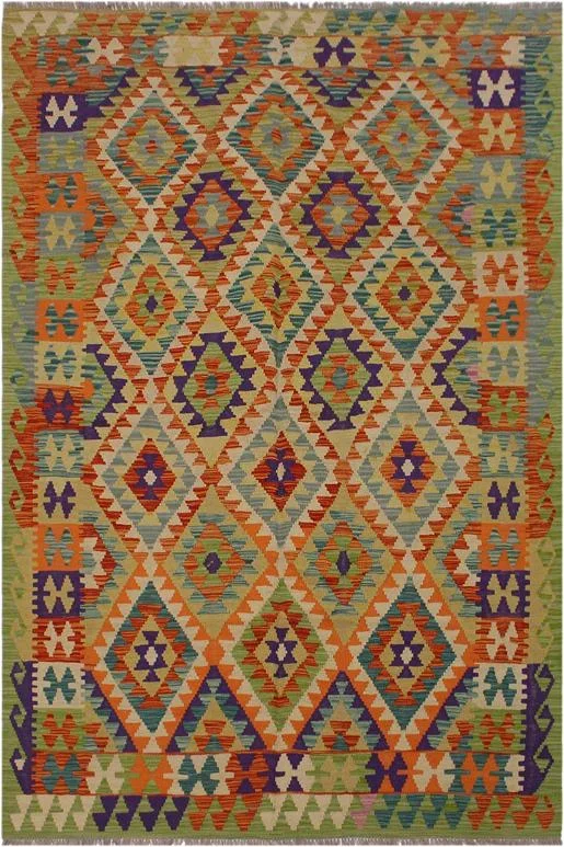 Retro Turkish Kilim Neoma Hand-Woven Wool Rug – 5’2” x 8’5”