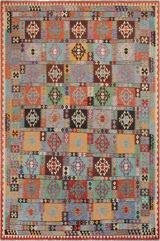 Retro Turkish Kilim Nita Hand-Woven Wool Rug – 8’5” x 11’5”