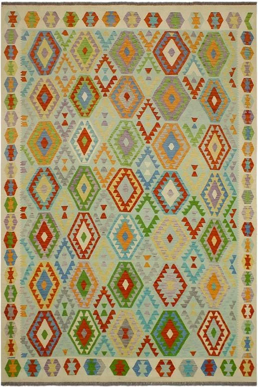 Retro Turkish Kilim Robertso Hand-Woven Wool Rug – 8’4” x 9’9”