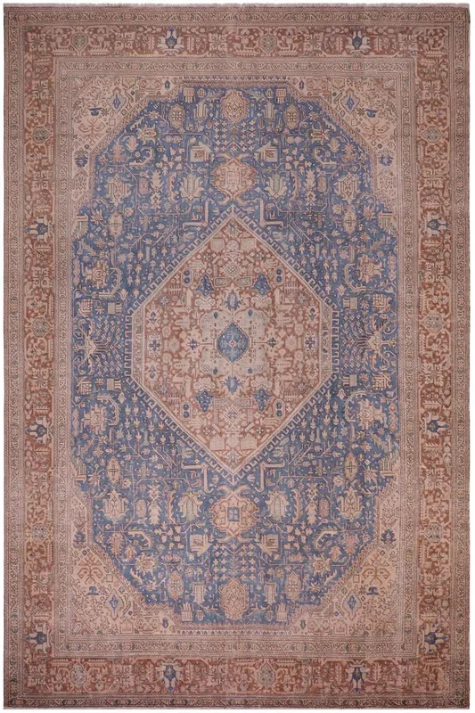 Retro Vintage Fuller Blue/Brown Wool Rug – 8’0” x 11’2”