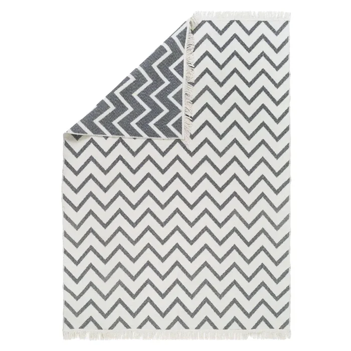 Reversible Cotton Cream Chevron Rug