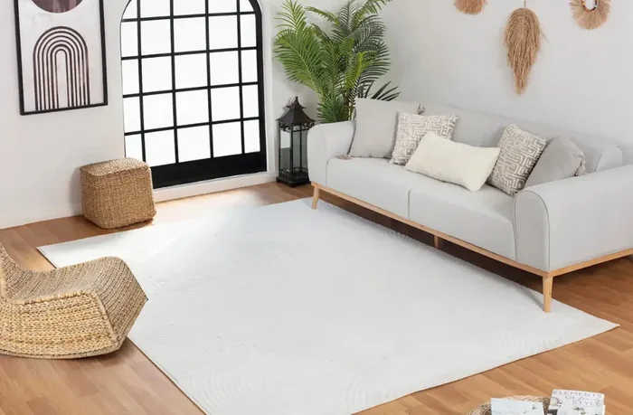 REYKO In- & Outdoor Scandi Modern White Rug