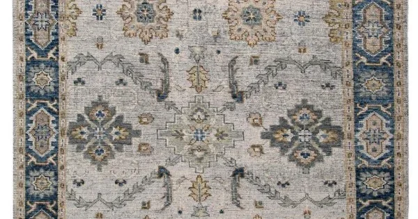 Rizzy Home Centra Gray/Blue CET725 6 ft. X 9 ft. Rectangle Rug