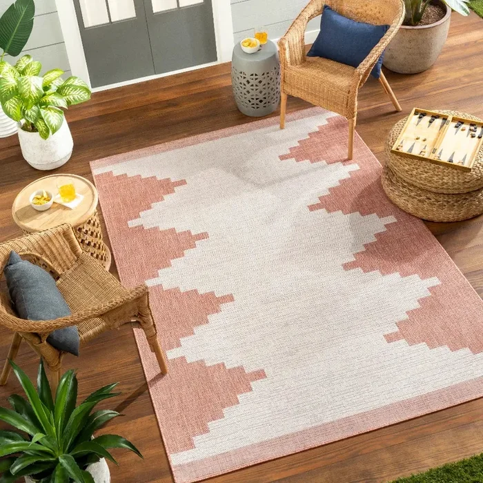 RUBAL In- & Outdoor Global Coral/Grey Rug