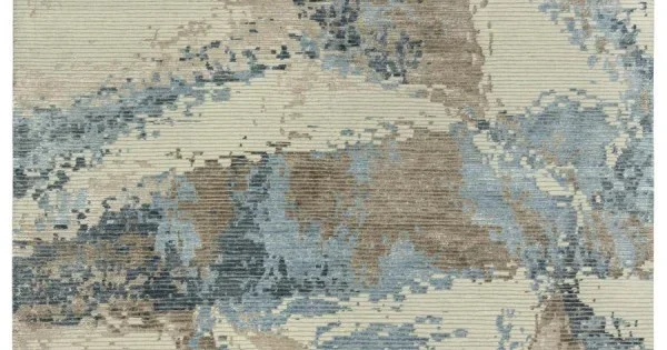 Rugs Town Noble Beige/ Blue 011113 9 ft. X 12 ft. Rectangle Rug