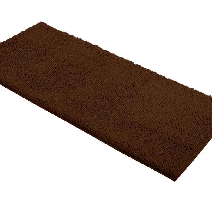 Runner Microfiber Bathroom Rug, 21×59 inch, Brown