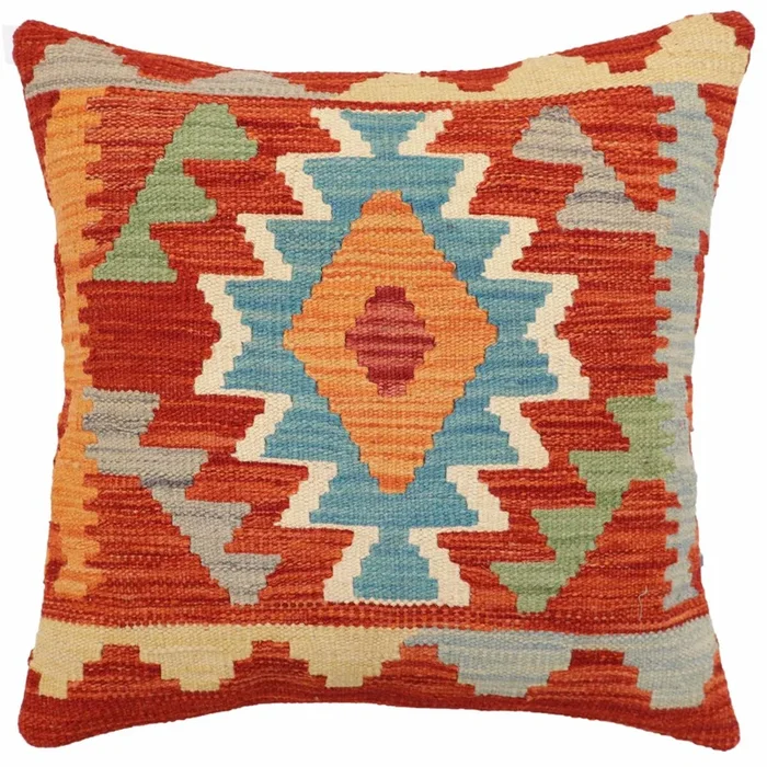 Rustic Bender Turkish Hand-Woven Kilim Pillow
