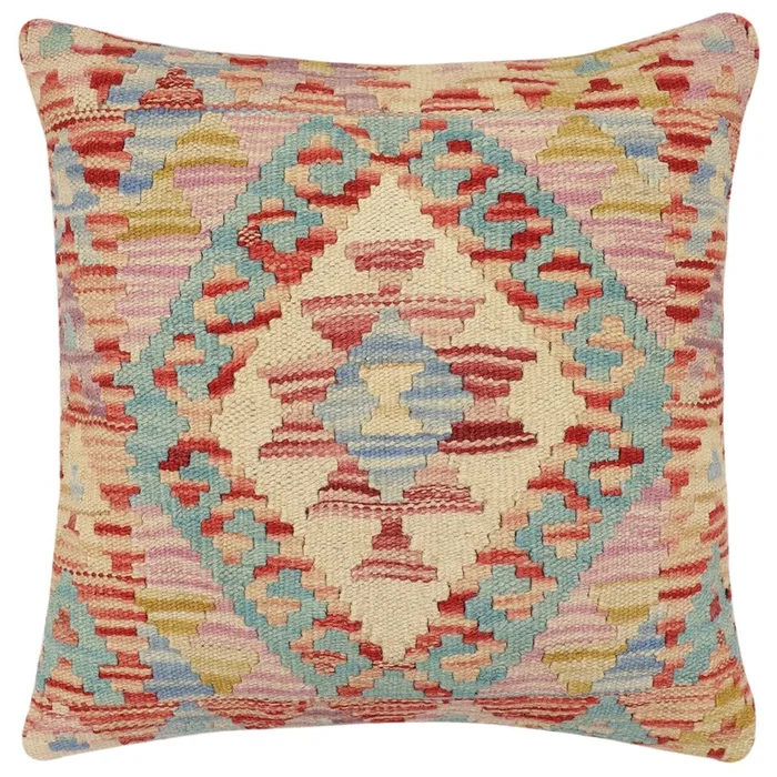 Rustic Blackbur Turkish Hand-Woven Kilim Pillow