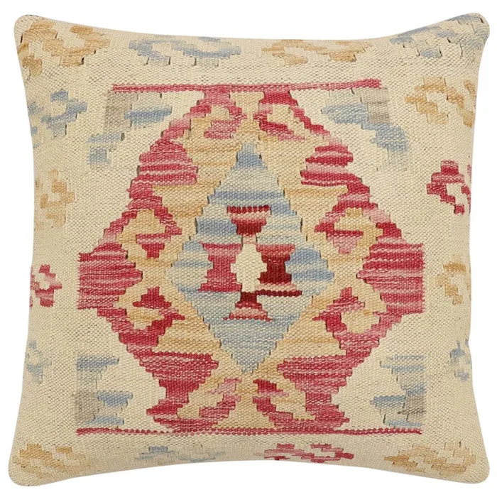 Rustic Canfield Turkish Hand-Woven Kilim Pillow