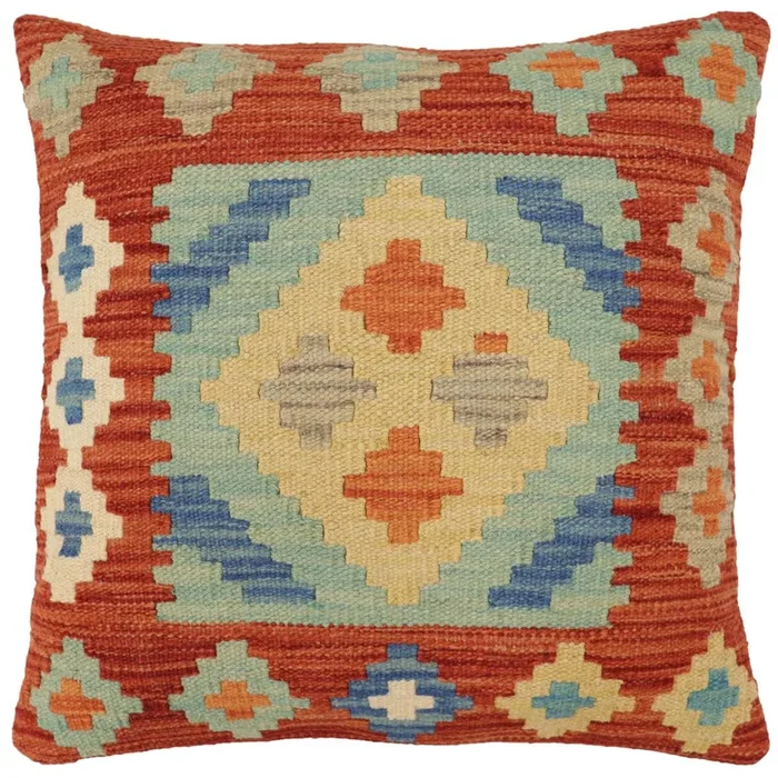 Rustic Castro Turkish Hand-Woven Kilim Pillow