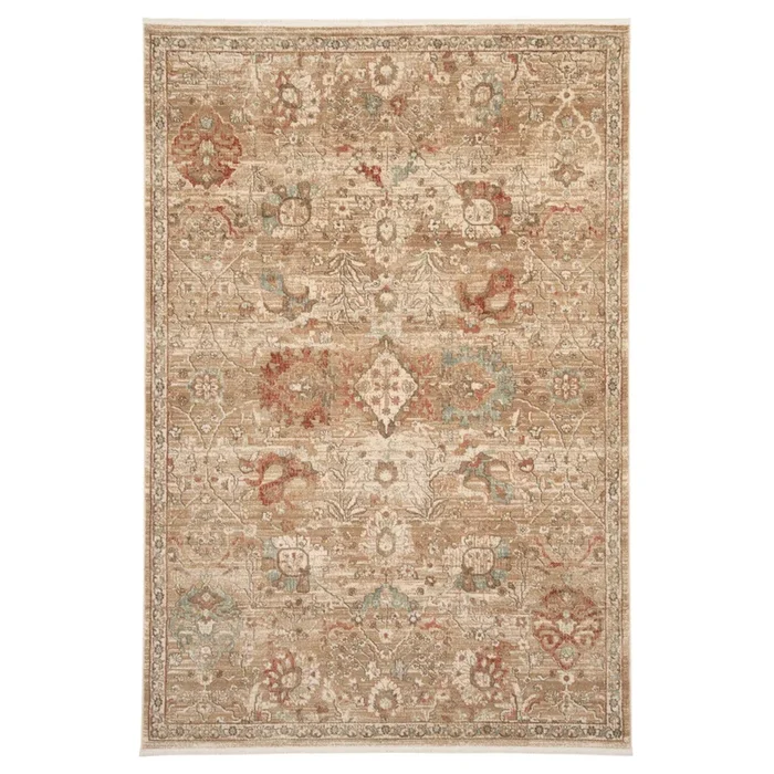 Rustic Floral Terracotta Rug – Dahlia