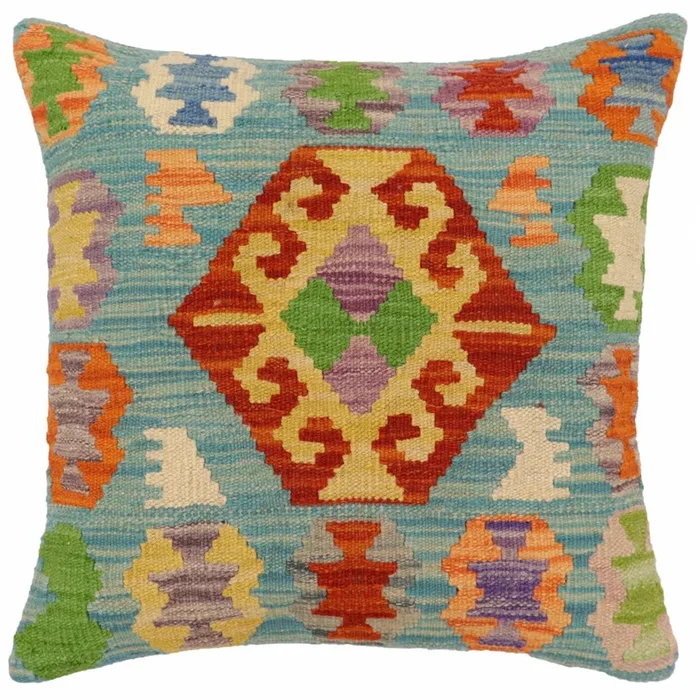 Rustic Morales Turkish Hand-Woven Kilim Pillow