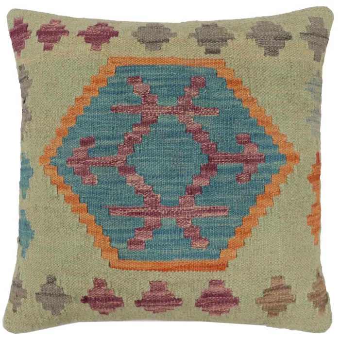 Rustic Oneal Turkish Hand-Woven Kilim Pillow