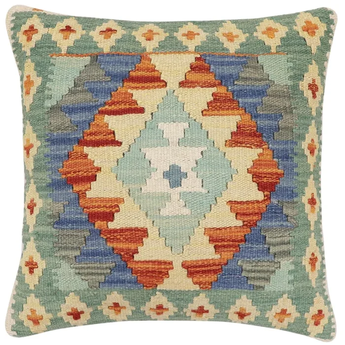 Rustic Pollock Turkish Hand-Woven Kilim Pillow