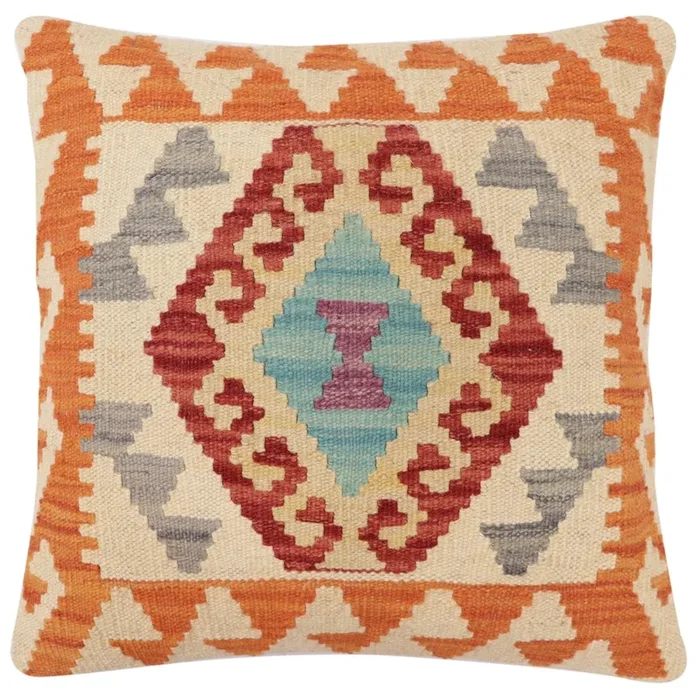 Rustic Stephens Turkish Hand-Woven Kilim Pillow