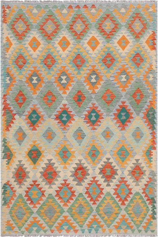 Rustic Turkish Kilim Dionne Hand-Woven Wool Rug – 4’10” x 6’11”
