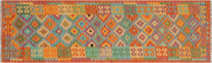 Rustic Turkish Kilim Edwardo Hand-Woven Wool Runner – 2’9” x 9’9”