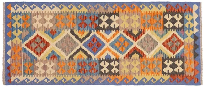 Rustic Turkish Kilim Elsie Hand-Woven Wool Runner – 2’10” x 6’5”