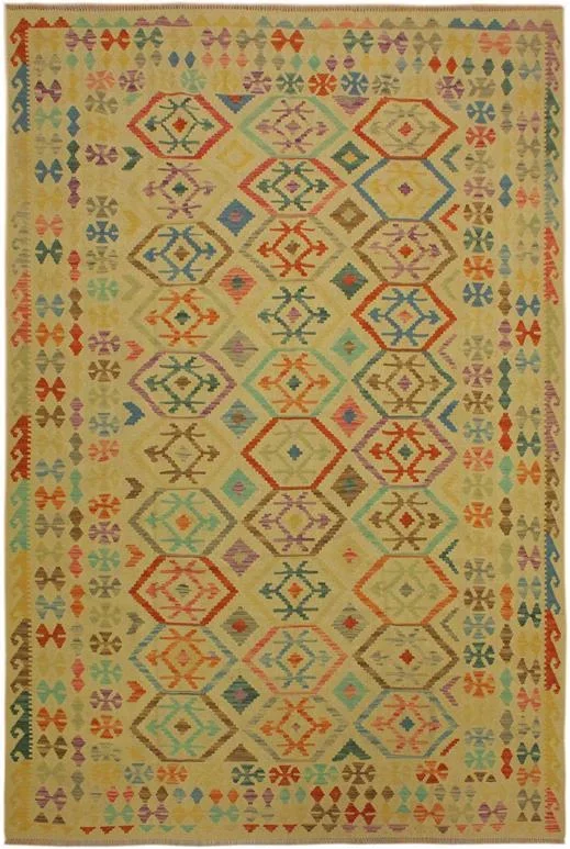 Rustic Turkish Kilim Florence Hand-Woven Wool Rug – 6’10” x 9’7”