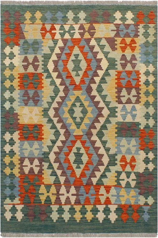Rustic Turkish Kilim Granvill Hand-Woven Wool Rug – 2’11” x 3’10”