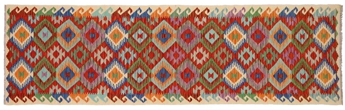 Rustic Turkish Kilim Jaylin Hand-Woven Wool Runner – 2’6” x 13’3”