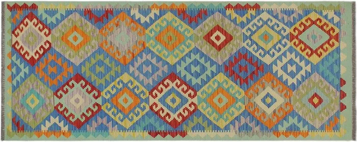 Rustic Turkish Kilim Moore Hand-Woven Wool Runner – 2’9” x 6’11”