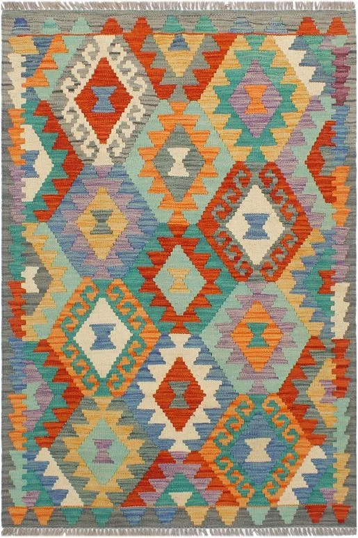 Rustic Turkish Kilim Rachael Hand-Woven Wool Rug – 2’9” x 4’2”