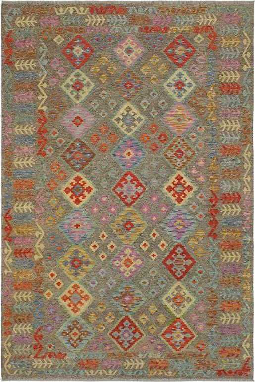 Rustic Turkish Kilim Williams Hand-Woven Wool Rug – 6’10” x 9’8”