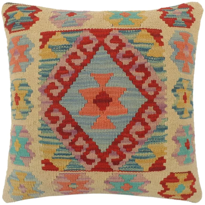 Rustic Turkish Maguire Hand Woven Kilim Pillow