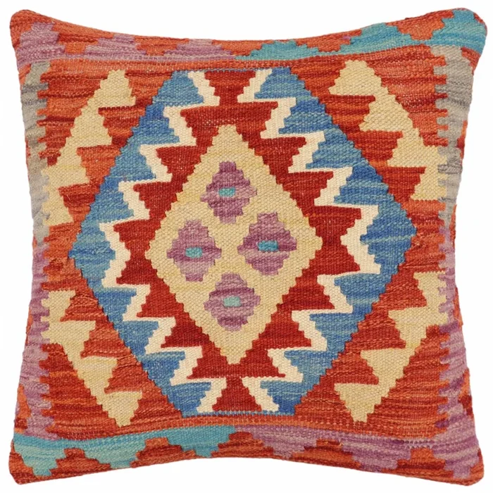 Rustic Wilkins Turkish Hand-Woven Kilim Pillow