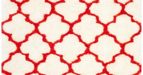 Safavieh Barcelona Shag BSG319 Ivory / Rust 4′ X 6′ Rectangle Area Rug